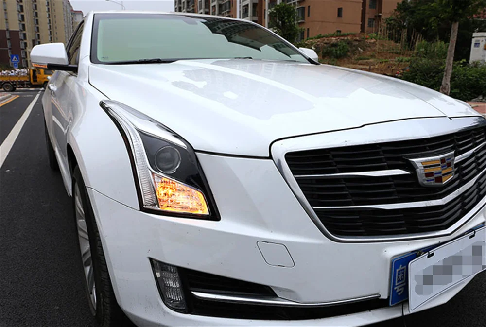Пара для Cadillac ATS светодиодный фары- ATS HID фары биксеноновые фары Противотуманные фары Дневные ходовые огни двойные линзы