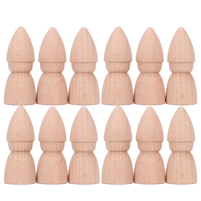 12 Uds DIY cuadros para manualidades de madera de haya Arco Iris bloques de madera de Peg de muñecas de panal de hongos de los árboles para niños y casa Ac