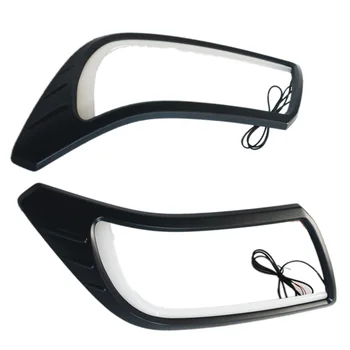 

Exterior Moulding Auto Accessories Chormium Stylng Front Led Head lights Lamp Trims Cover Fit for Nissan Navara NP300 2015-2018