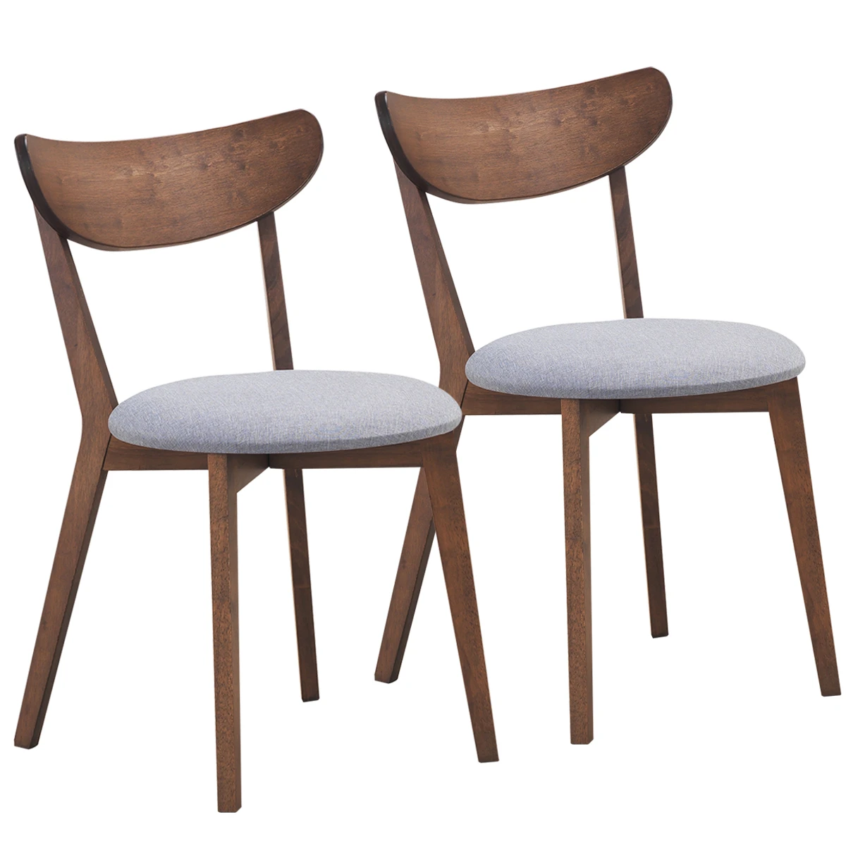 Set Of 2 Dining Chair Upholstered Curved Back Side Chair With Solid Wooden Legs Dining Chairs Aliexpress
