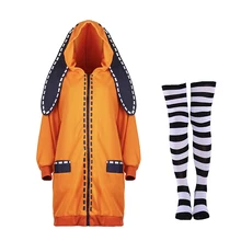 Costume de Cosplay d'anime pour filles, manteau Orange à capuche, veste à fermeture éclair