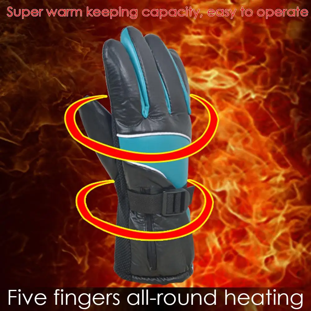 12 v Winter USB Hand Warmer Electric Thermal Gloves Waterproof Heated Gloves Battery Powered For Motorcycle Ski Gloves
