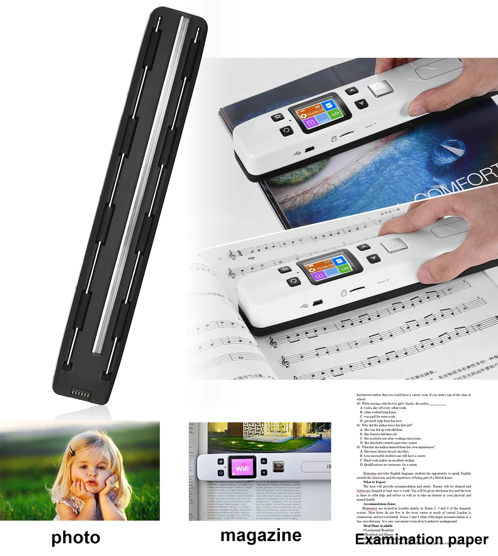 

Photo Scanner Portable iScan A4 WIFI 1050 USB Book Scanner Handheld Document image Scanner