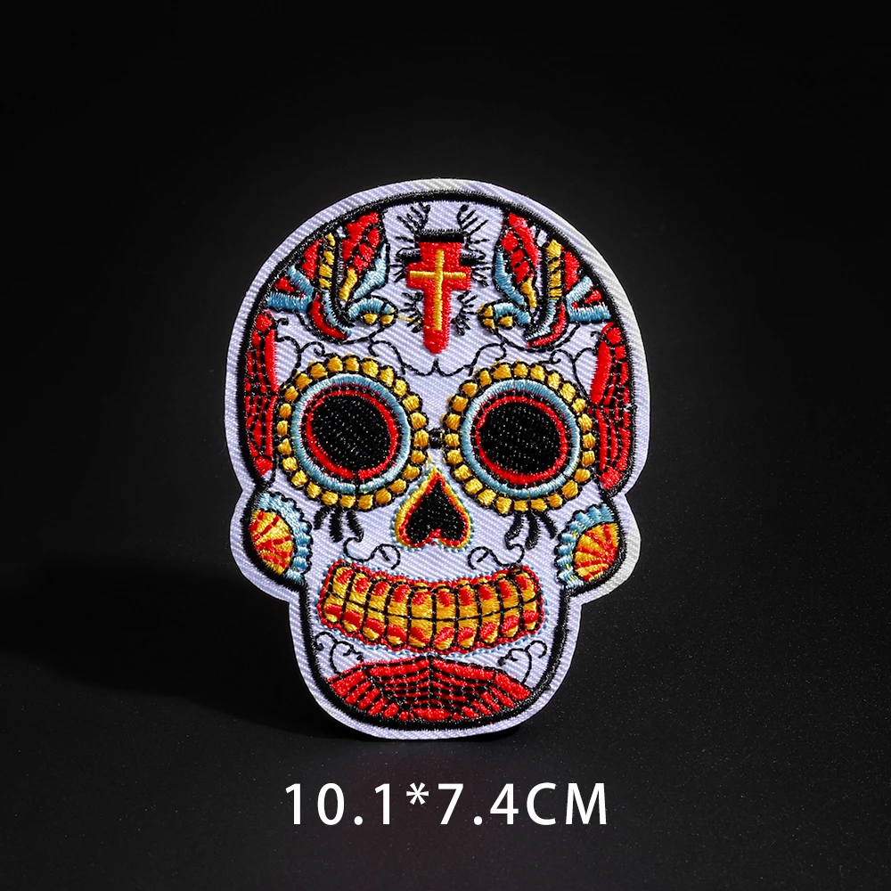 N3-BT7352 Изящные панк череп рок Крест DIY значки с героями мультфильмов вышивка патч байкерс аппликация утюгом Одежда Швейные принадлежности Декор нашивки - Цвет: N3-BT7352