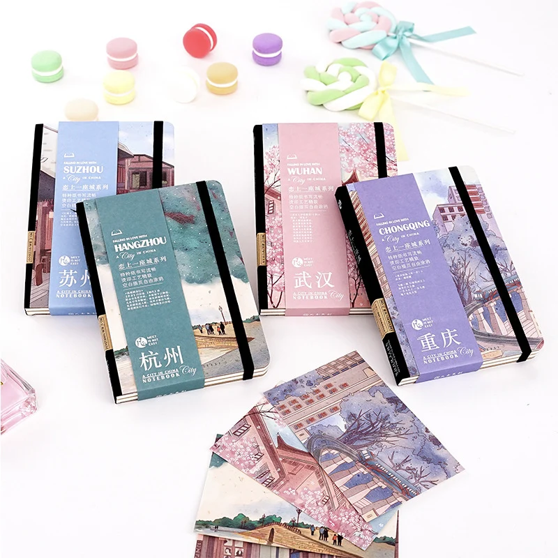 Chinese urban style Planner Agenda A4 blank inner page Notebook and Journal Kawaii Back to School Note Book Travel Handbook Chinese urban style Planner Agenda A4 blank inner page Notebook and Journal Kawaii Back to School Note Book Travel Handbook