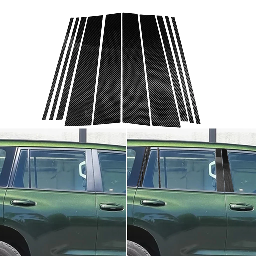 1 компл. Углеродного волокна окна колонки отделка наклейки для Toyota Land Cruiser Prado