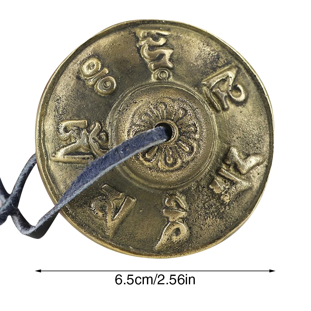 1 Pair Yoga Cymbals Brass Cymbal Bell Chimes Tibetan Buddhist Style Tingsha Meditation Yoga Accessory Instrument Cymbals