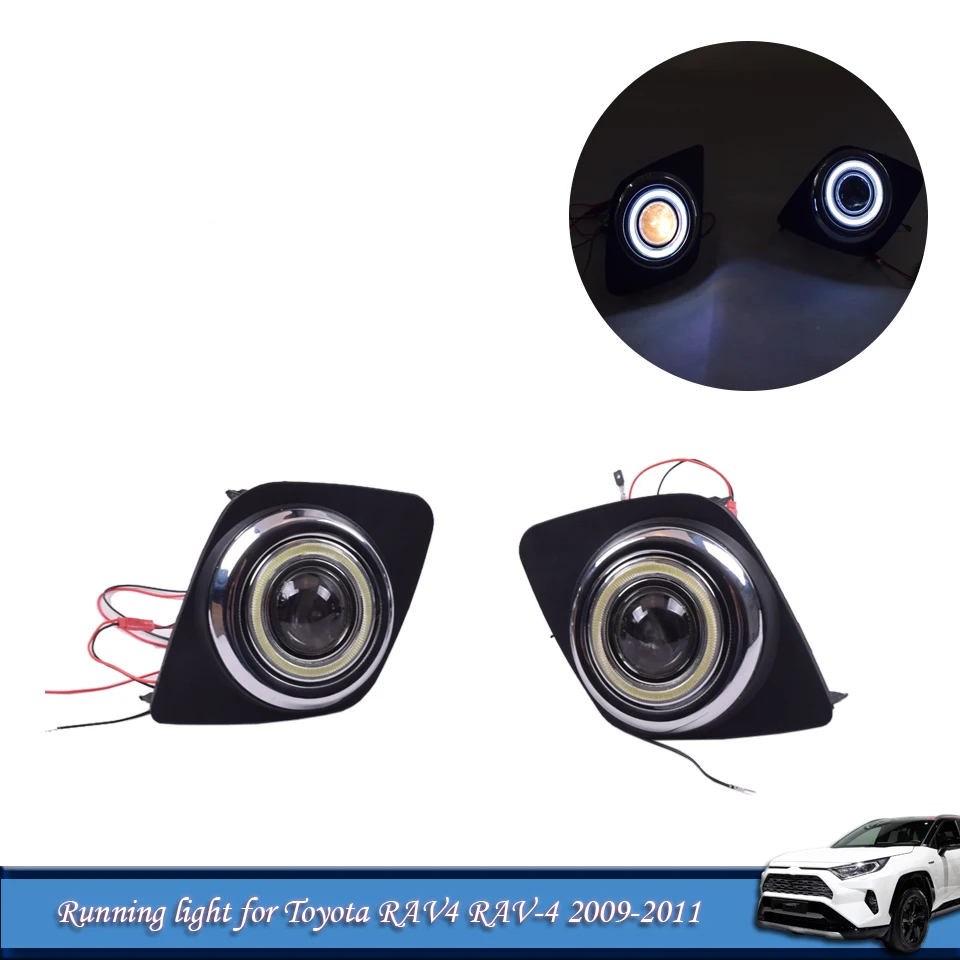 LED DRL Car Lights Daytime Angel Eyes Light For Toyota RAV4 RAV-4 2009 - 2011 Halogen / Xenon Fog With Projector Lens | Автомобили и