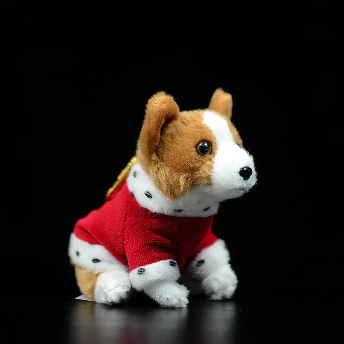 

Cute corgi plush toy key chain charms lifelike small dog stuffed dolls birthday gift