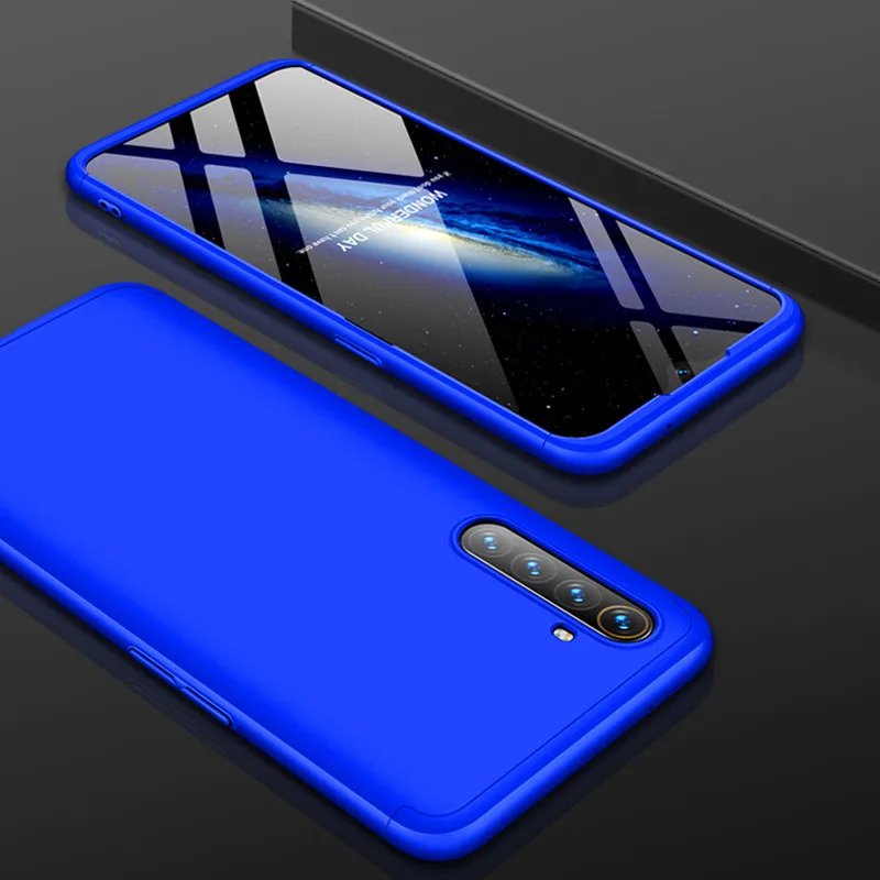 Oppo Realme XT чехол RealmeX2 360 градусов полное покрытие защищенный Матовый Жесткий чехол для Oppo Real Me XT X2 Противоударная Защитная крышка - Цвет: Blue