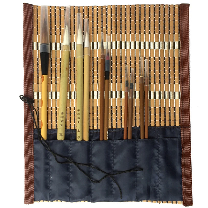 

10 шт./набор, бамбуковые кисти для традиционной китайской каллиграфии