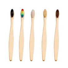 Экологичная зубная щетка для чистки зубов из бамбукового угля, Экологически чистая зубная щетка из мягкого волокна 5 шт