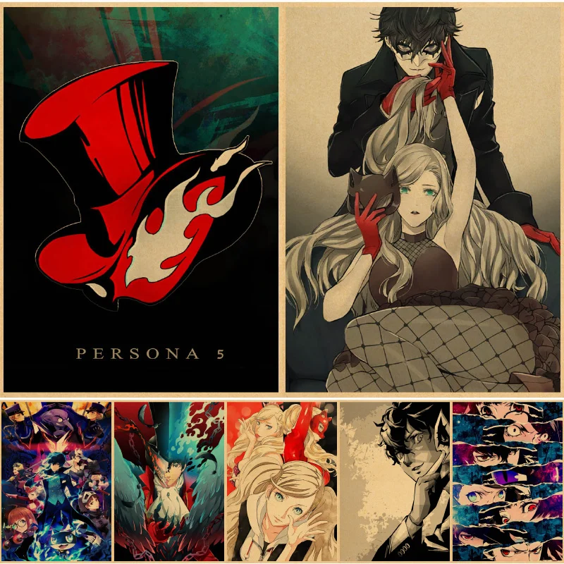 Настенные постеры Persona 5 рисунки настенные картины obraz murale Декор для дома аниме