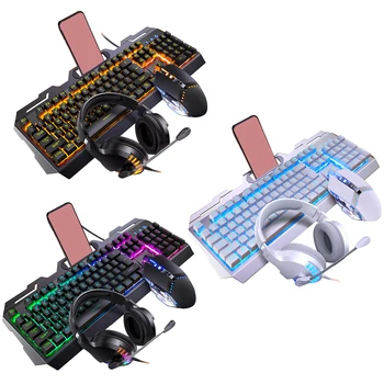

Gaming Keyboard Backlit Wired USB Manipulator RGB Keyboard With 104 Keys, Suitable For Tablets With Mobile Phone Holders