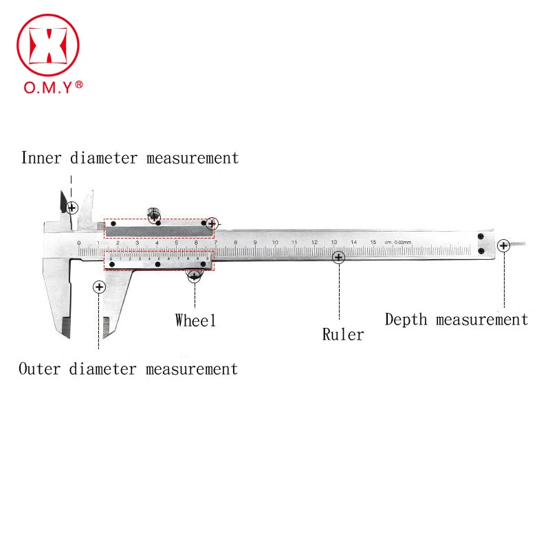 Vernier Caliper 6" 0-150mm 0.02mm Metal Calipers Stainless Steel Hardened Metric Machinist Thickness Micrometer Measuring Tools