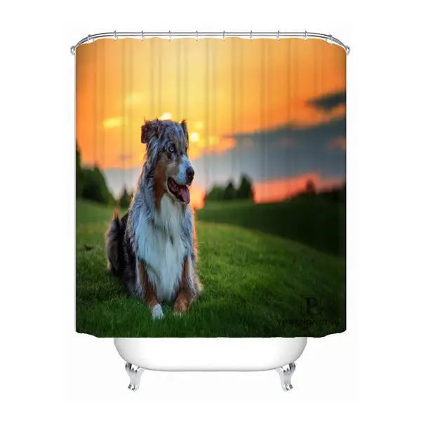 Shower Curtain Пользовательские немецкая овчарка Собака водонепроницаемый Душ занавес для ванной комнаты s крючки полиэстер ткань разные размеры#180421-Sina-08 - Цвет: Shower Curtain