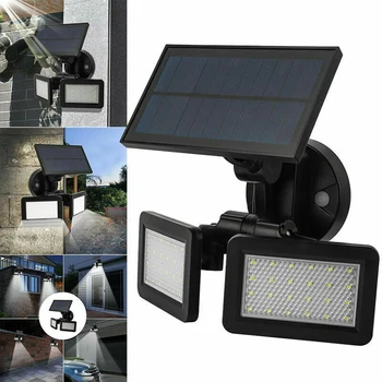 

48LED Dual Head Solar Light Radar Sensor Spotlight Waterproof Outdoors Solar Garden Light Super Bright Yard Flood LED Lamp