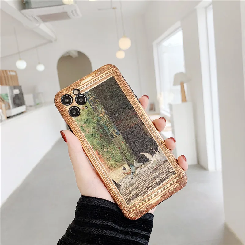 Чехол для телефона с масляной росписью в стиле ретро iphone 11 Pro Max 7 8 plus X XR XS