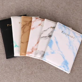 

Vintage Women Passport Covers Marble Pattern Card Holder Girls Travel Wallet ID Card Holder Credit Business Card Holder Case