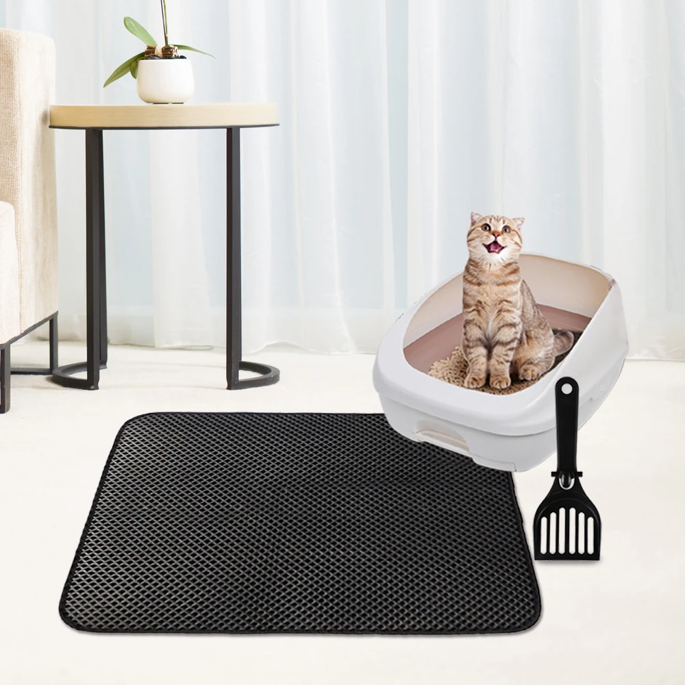 Коврик для животных кошачий подстилка для кошачьего кота двухслойный EVA подстилка для кошачьего наполнителя в форме головы кота нескользящий коврик для кошачьего туалета коврик для домашнего животного