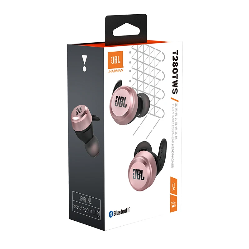 Original JBL T280 TWS Bluetooth Wireless Earbuds Sports Music Earphones IPX5 Waterproof Headset with Charging Case for Phones