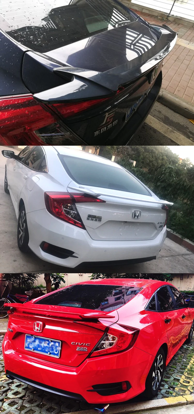 Подходит для Honda Civic 10 ABS удар задний спойлер заднего крыла