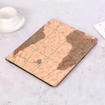 

World Map PU Leather Tablet Case for Ipad Pro 12.9 Inch 2018 Wallet Card Slot Smart Sleep Wake Stand Cover Coque Shell+pen