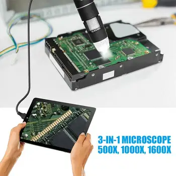 

Digital Microscope ABS 3 in 1 Endoscope Hand Held Endoscope Portable 8LED 0.3 mp Photos Ear Cleaning Tool Waterproof