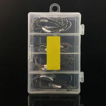 

26Pcs/set Crank Hooks Weighted Wide Gap Weedless Soft Lures Worm Pike Perch With Sinking Lead Huge Hooks