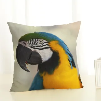 

Fashion Parrot Pillow Case Cotton Linen Pillow Cover Seat Pillowcase Home Decorative Sofa Cushion Covers 45x45 cm