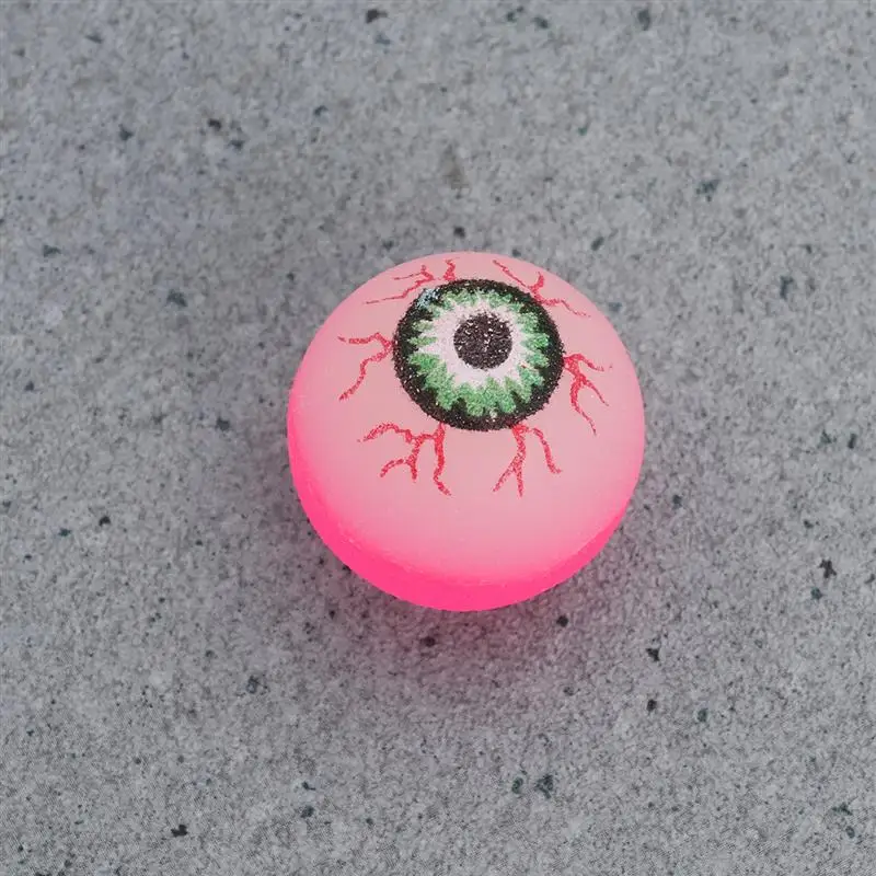 10pcs 32mm Glow In The Dark Halloween Bouncy Balls Scary Eye Balls Glowing Toy Halloween Party DIY Decorations(Random Color)