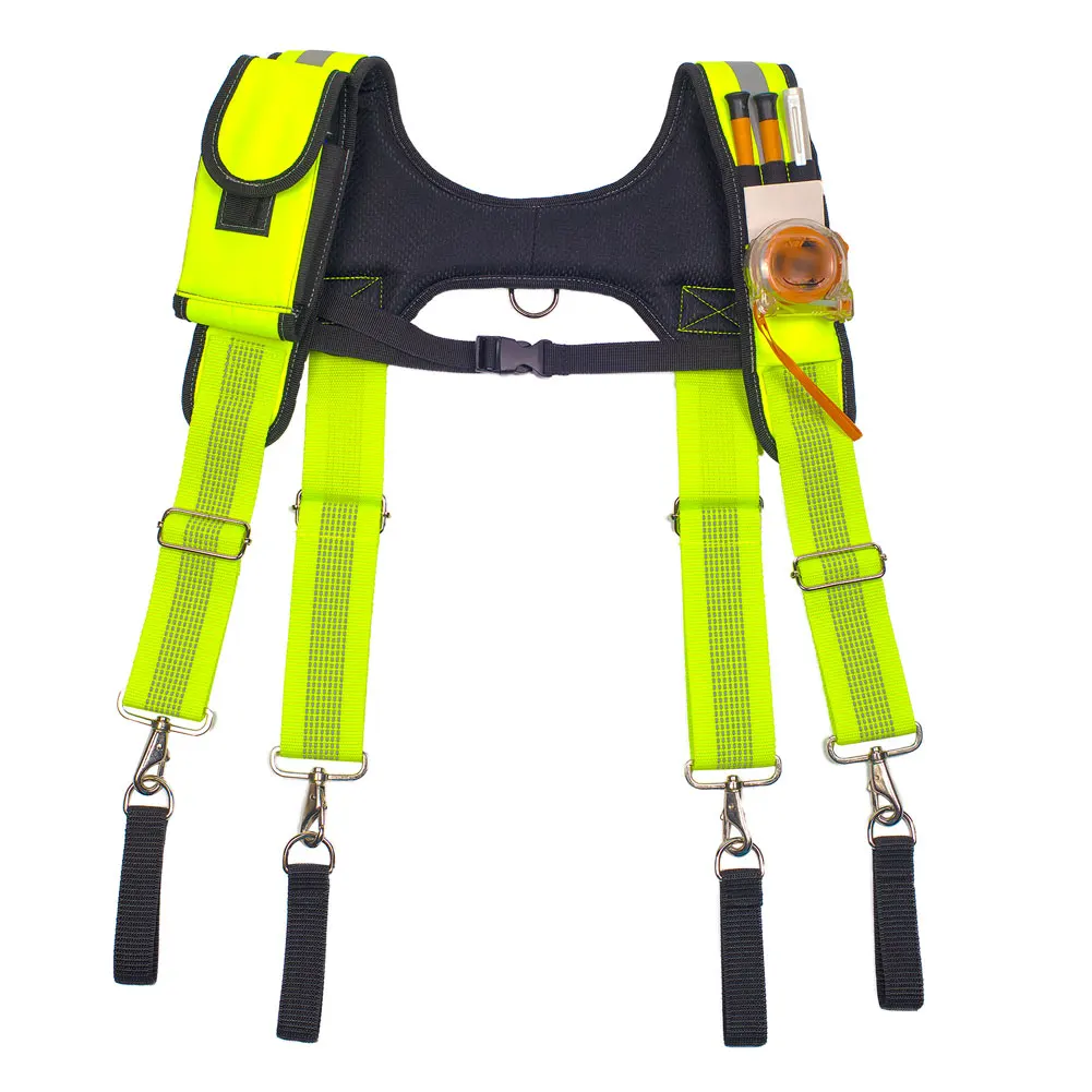 Suspenders Tool Belt Y-Type Adjustable Straps Fluorescent Green Electrician Reducing Weight Multifunction Tooling Strap beehive tool bags Tool Storage Items