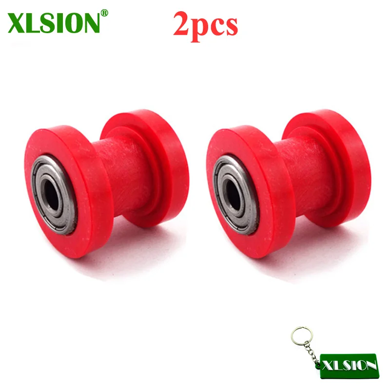 2pcs Red 8mm Chain Roller Pulley Tensioner For Chinese 50cc 70cc 90cc 110cc 125cc 140cc 150cc 160cc 200cc 250cc Pit Dirt Motor Bike - Цвет: 2pcs