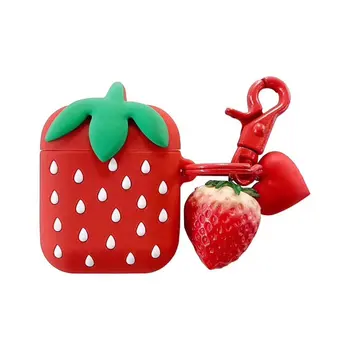 

For AirPods Case 3D Cute Fruit Strawberry Pineapple Avocado Pizza Earphone Cases For Apple Airpods 2 Protect Cover