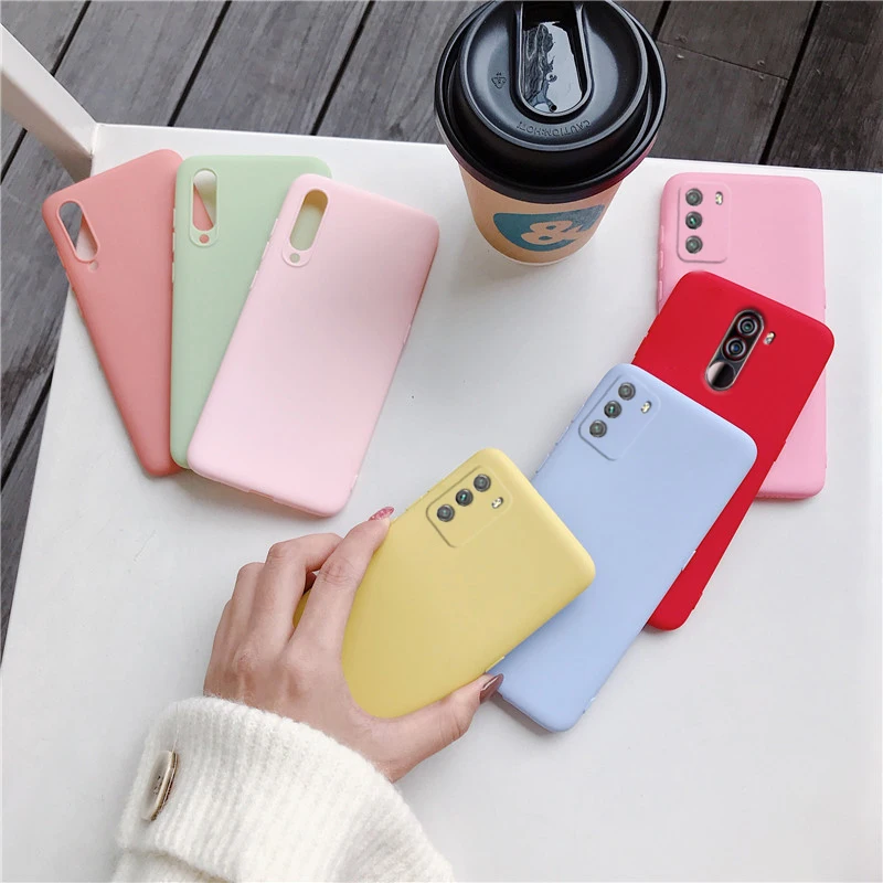 Candy Color Silicone Phone Case For Xiaomi Poco X3 Nfc M3 Pro F2 F3 GT C3 Pocophone F1 Global Matte Soft Tpu Back Fundas Cover