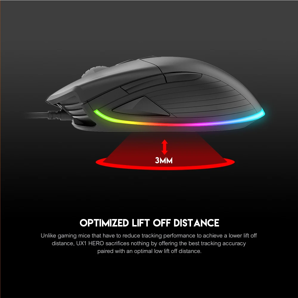 Fantech UX1 Регулируемая 16000 dpi 8 кнопок макро USB кабель мышь верхний уровень конфигурация профессиональная игровая мышь для мыши геймера