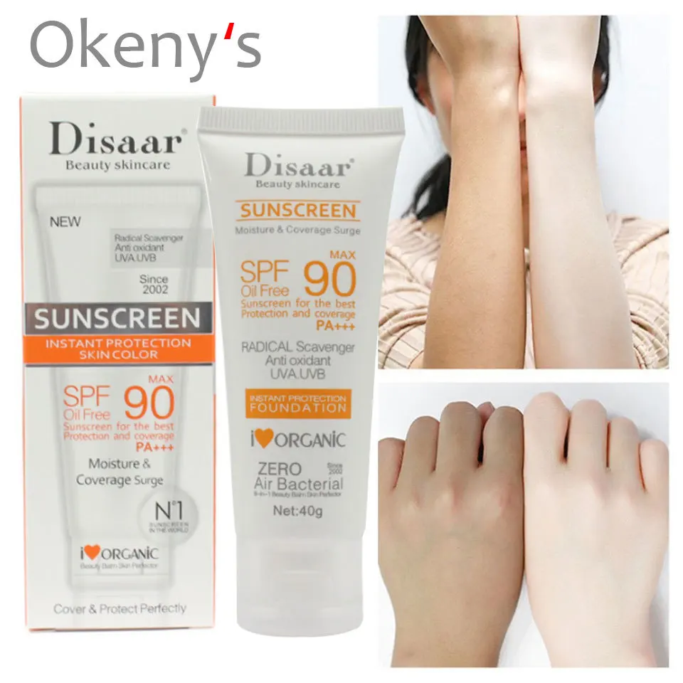 1 шт., солнцезащитный крем для лица Disaar beauty, уход за кожей лица, Spf Max 90, без масла, радикальный Мусорщик, антиоксидант, UVA/UVB, 40 г, солнцезащитный крем