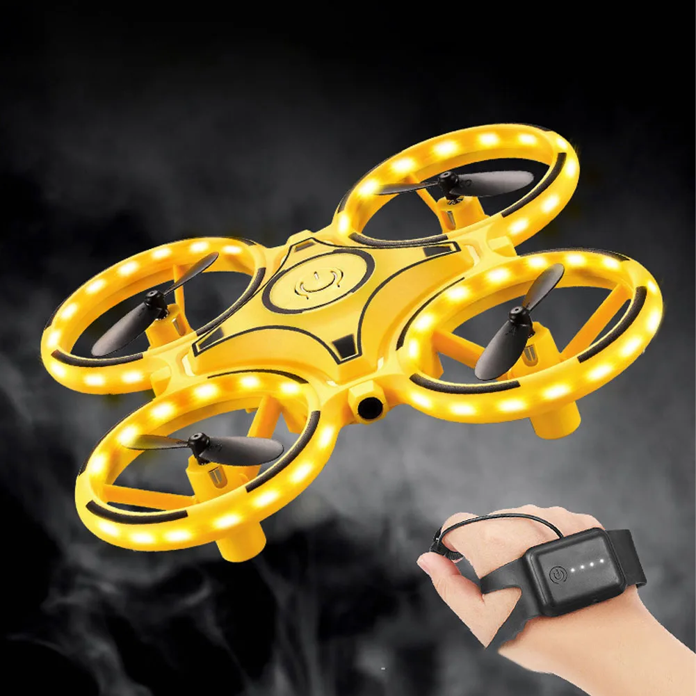 

Anti Shake Lens Mini Remote Control WIFI Gravity Sensor Smart Real Time Gesture Infrared Induction HD RC Quadcopter Watch Led
