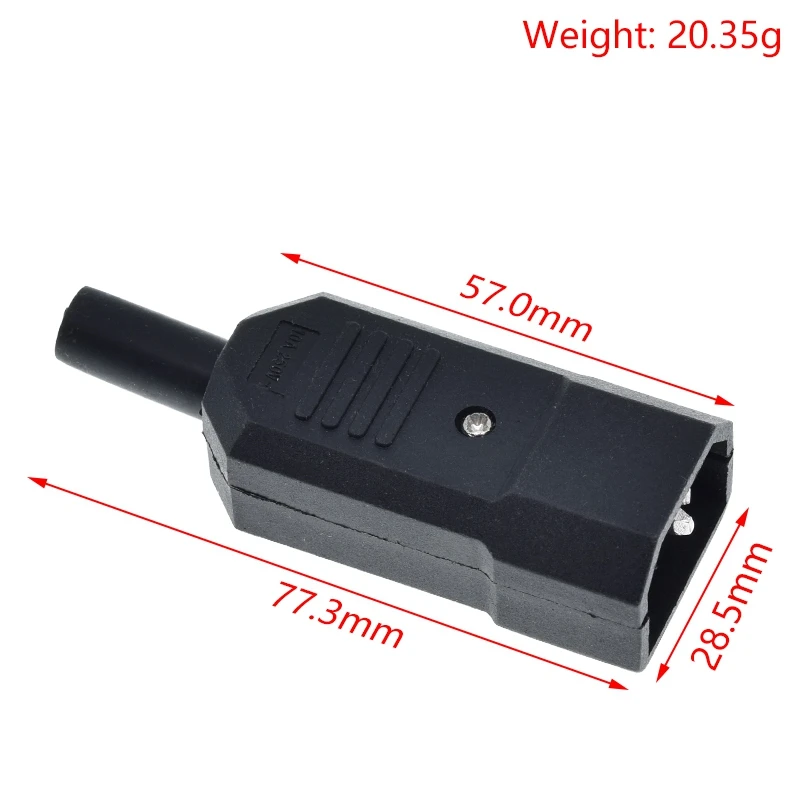 TZT 1/3PCS IEC Gerade Kabel Stecker Stecker C13 C14 10A 250V Schwarz weibliche & männliche Stecker wiederverdrahtbare Power Stecker 3 pin AC Buchse – Detail 8