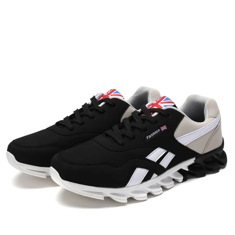 Black grey shoes Мужские цветные кроссовки большого размера для бега, дышащие, в полоску, с буквами, удобные, для улицы, очень большие, новинка - Цвет: Black grey shoes