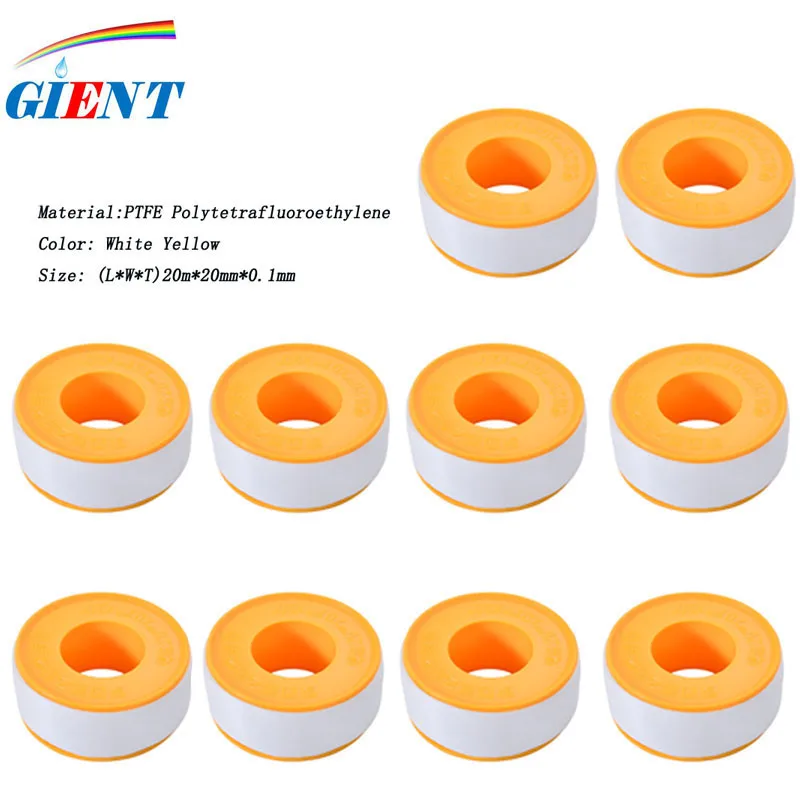 Rolo de Fita de Vedação de Rosca Ptfe Encanamento Encanador Encaixe Fita de Selo de Rosca Tubulação de Água e Gás Plumning Fitas de Vedação Ferramenta 10 Rolos