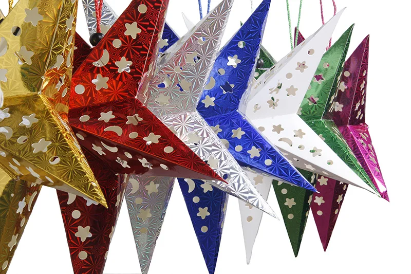10 шт. бумажные Звездные Подвески 3D пентаграмма абажур для рождественской вечеринки день рождения Висячие украшения для дома аксессуары