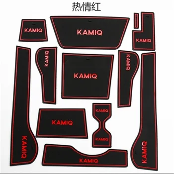 

12pcs/lot silicon car door Non-slip slot mat decoration cover for 2018 Skoda KAMIQ car accessories