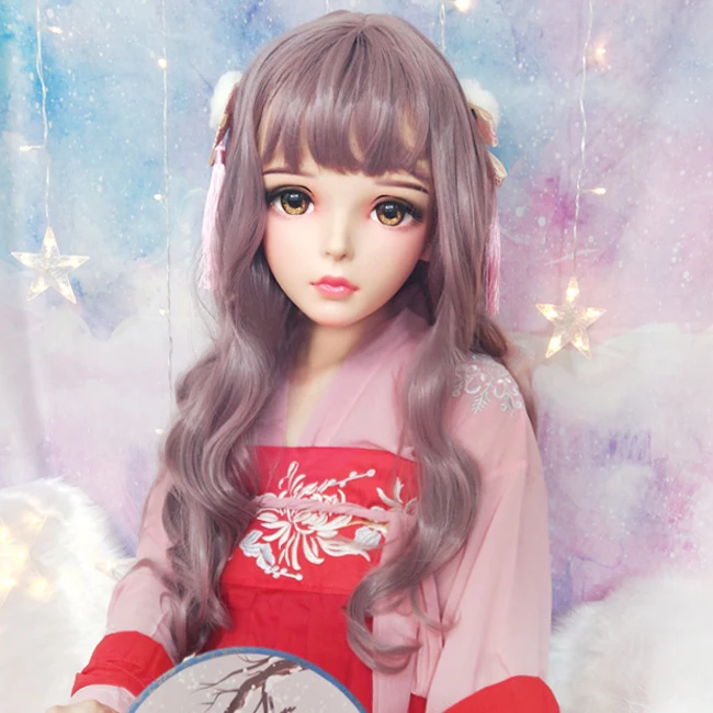 Wan-02) Женская милая девушка Смола половина головы кигуруми BJD глаза кроссдресс в стиле японского аниме маска Лолиты с глазами и париком