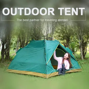 

Double Layer Tent Bedding Travel Hiking Hanging Bed Automatic Tent Folding Tent Durable Polyester Outdoors Camping Green