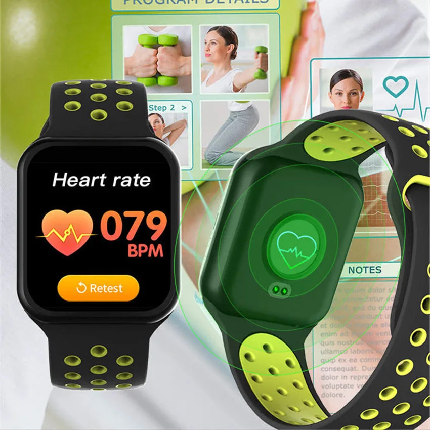 Полностью сенсорные цветные умные часы для мужчин и женщин Reloj Inteligente HR BP Smartwatch подходят для APPLE Xiaomi huawei PK IWO 10/8 не