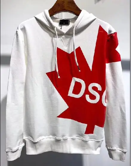 DSENQI новые DSQ толстовки принт "Кленовый лист" унисекс повседневные толстовки DS296 - Цвет: Белый