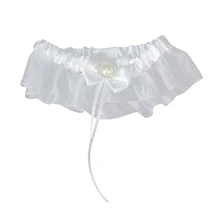 Пром сексуальные свадебные Стразы с бантом свадебные подвязки атласные Toss-слоновая кость