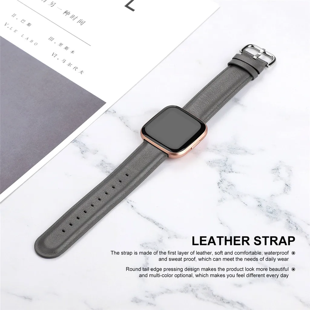 Замена браслета роскошный кожаный ремешок для Fitbit Versa/Versa 2/Lite Смарт часы носимые аксессуары Versa2#1129