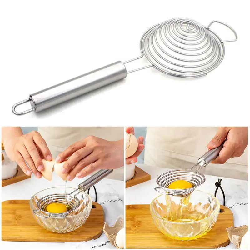 7-inch eggbeater and 5.1-inch egg white separator Aniso Stainless Steel Mini Egg Beater and Stainless Steel Egg Yolk Egg White Separator 
